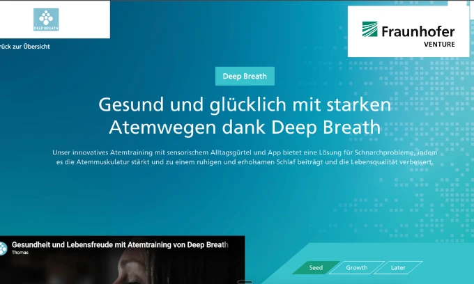 Beitrag von Fraunhofer Venture über Deep Breath
